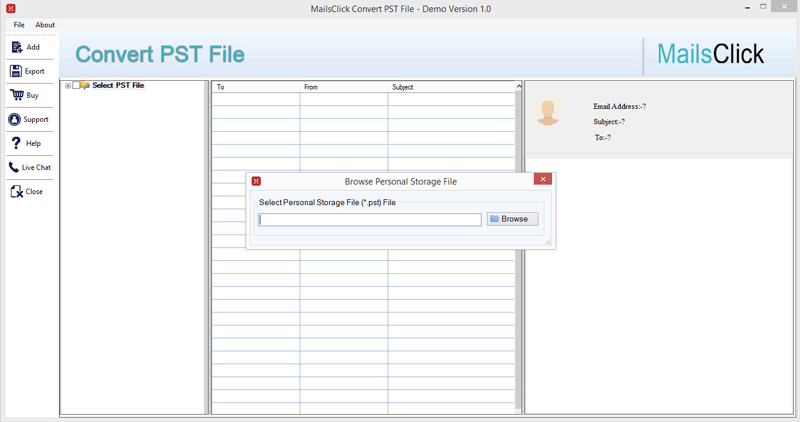 MailsClick PST Converter screenshot