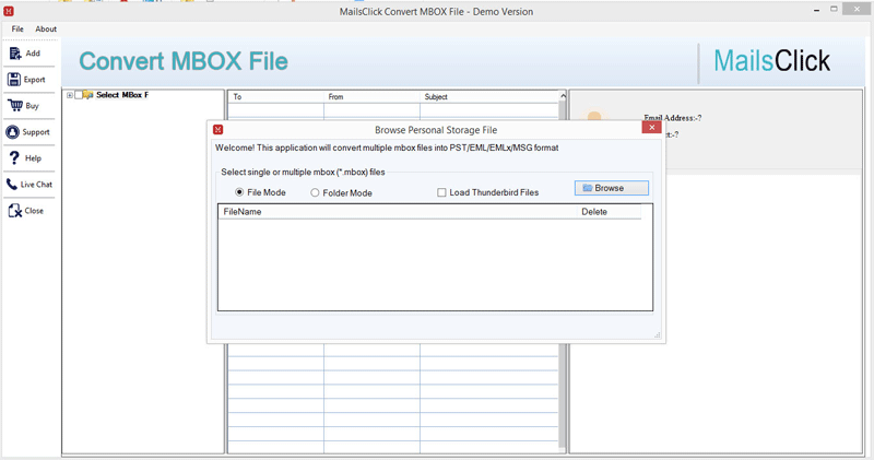 MailsClick Convert MBOX File 1.0 full