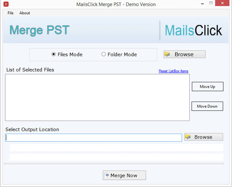 MailsClick Merge PST File screenshot