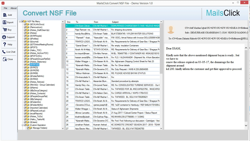 MailsClick Convert NSF File screenshot