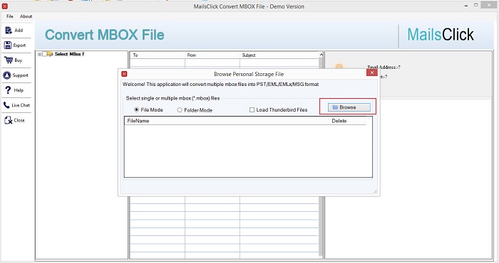 add mbox file