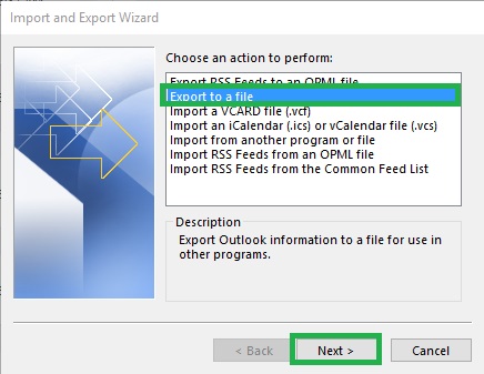 export a file