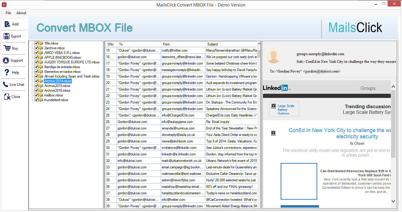 Convert MBOX File with MailsClick MBOX Converter Free Download