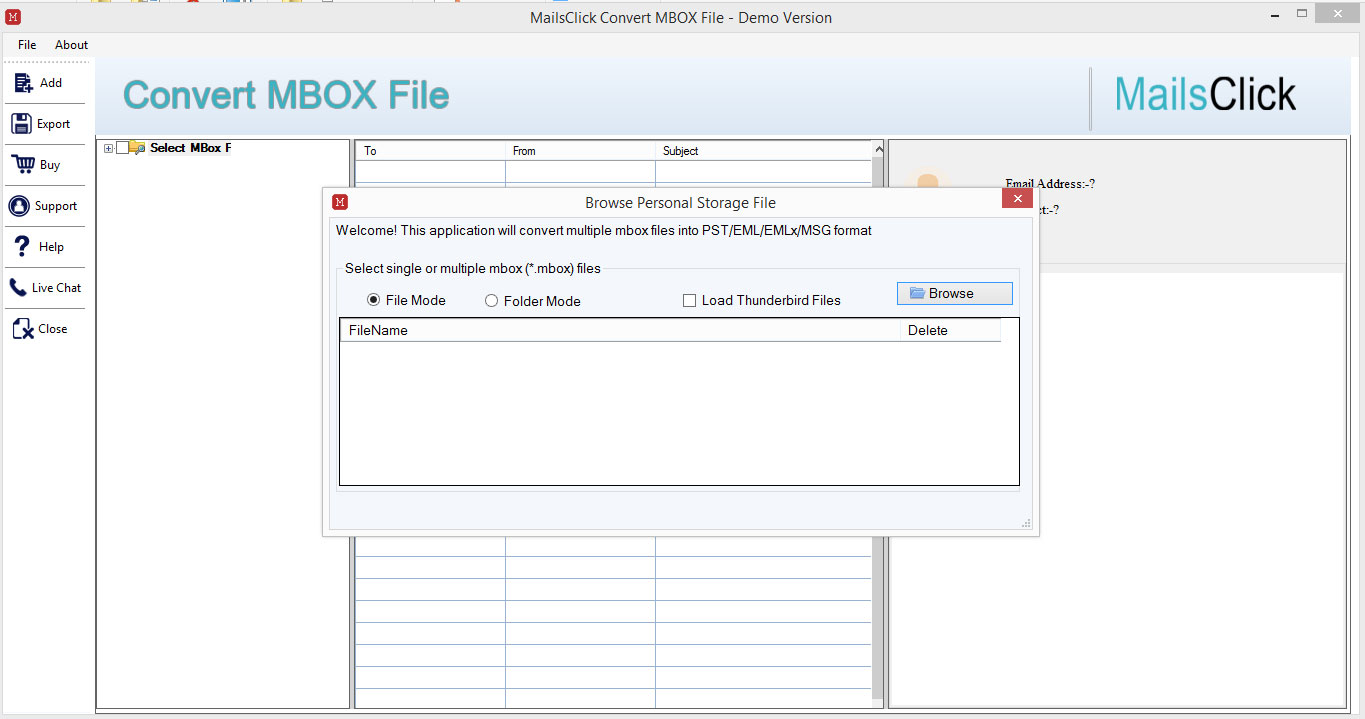 Convert MBOX File with MailsClick MBOX Converter Free Download